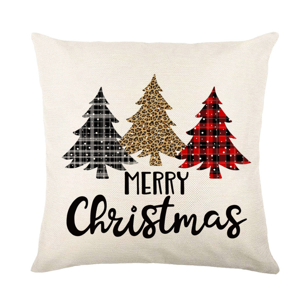 Christmas Decorations Pillow Covers Sofa Square Throw Pillow Cases Stamping Snowflake Waist Cushion Cover Home Bed Decor - SWAGYLE