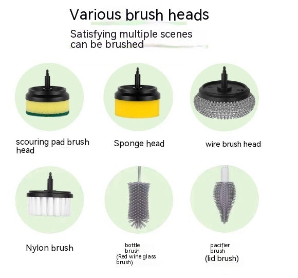 Electric Cleaning Brush with Multifunctional Scouring Pad – Cordless Scrubber for Kitchen, Bathroom, and Household Cleaning - SWAGYLE