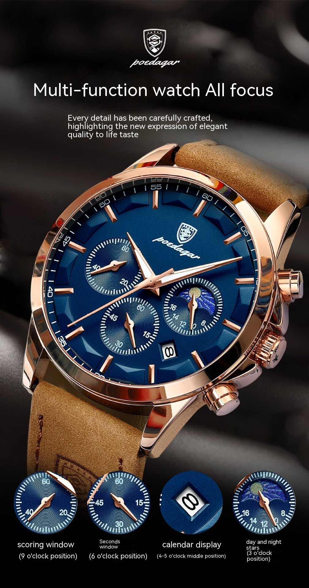 Men's Luxury Leather Watch - SWAGYLE