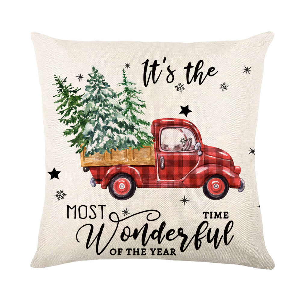 Christmas Decorations Pillow Covers Sofa Square Throw Pillow Cases Stamping Snowflake Waist Cushion Cover Home Bed Decor - SWAGYLE