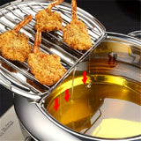 Fast Delivery UK 3-5 Days - Premium Stainless Steel Deep Fryer with Thermometer – Hygienic, Easy-to-Clean Design, Oil Drain Spout for Healthier Cooking