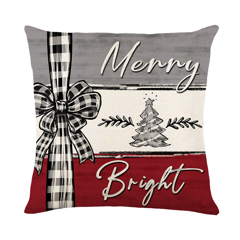 Christmas Cushion Cover Pillowcase Merry Christmas Decor For Home 2024 Xmas Ornament Happy NewYear Gift - SWAGYLE