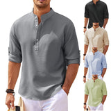 Stand Collar Buttoned Casual Shirt - SWAGYLE