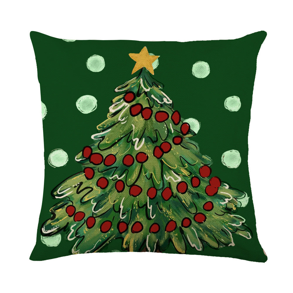 Christmas Decorations Pillow Covers Sofa Square Throw Pillow Cases Stamping Snowflake Waist Cushion Cover Home Bed Decor - SWAGYLE