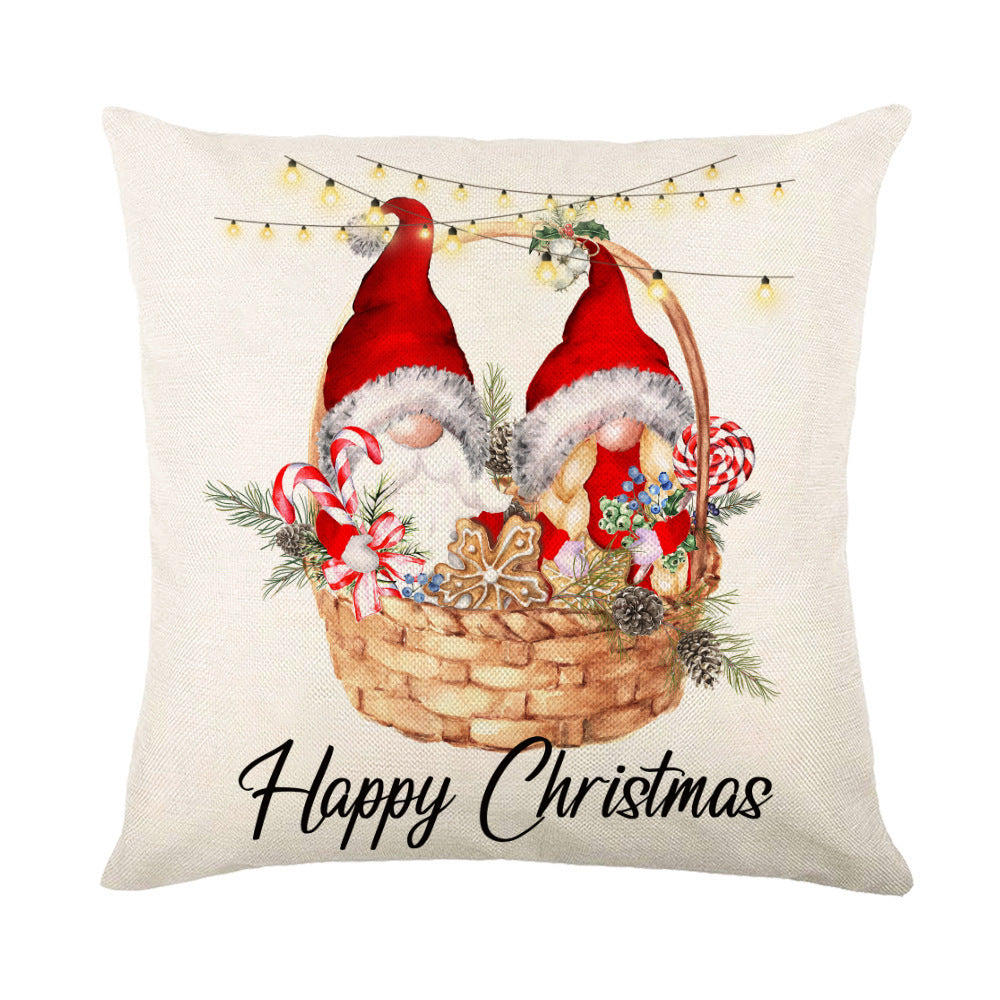 Christmas Decorations Pillow Covers Sofa Square Throw Pillow Cases Stamping Snowflake Waist Cushion Cover Home Bed Decor - SWAGYLE