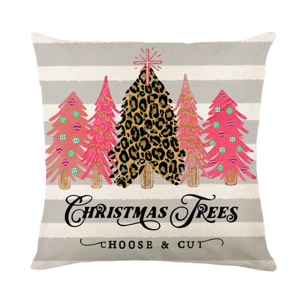 Christmas Decorations Pillow Covers Sofa Square Throw Pillow Cases Stamping Snowflake Waist Cushion Cover Home Bed Decor - SWAGYLE