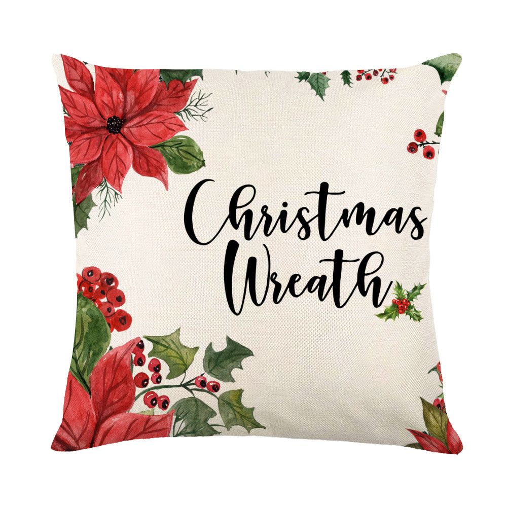 Christmas Decorations Pillow Covers Sofa Square Throw Pillow Cases Stamping Snowflake Waist Cushion Cover Home Bed Decor - SWAGYLE