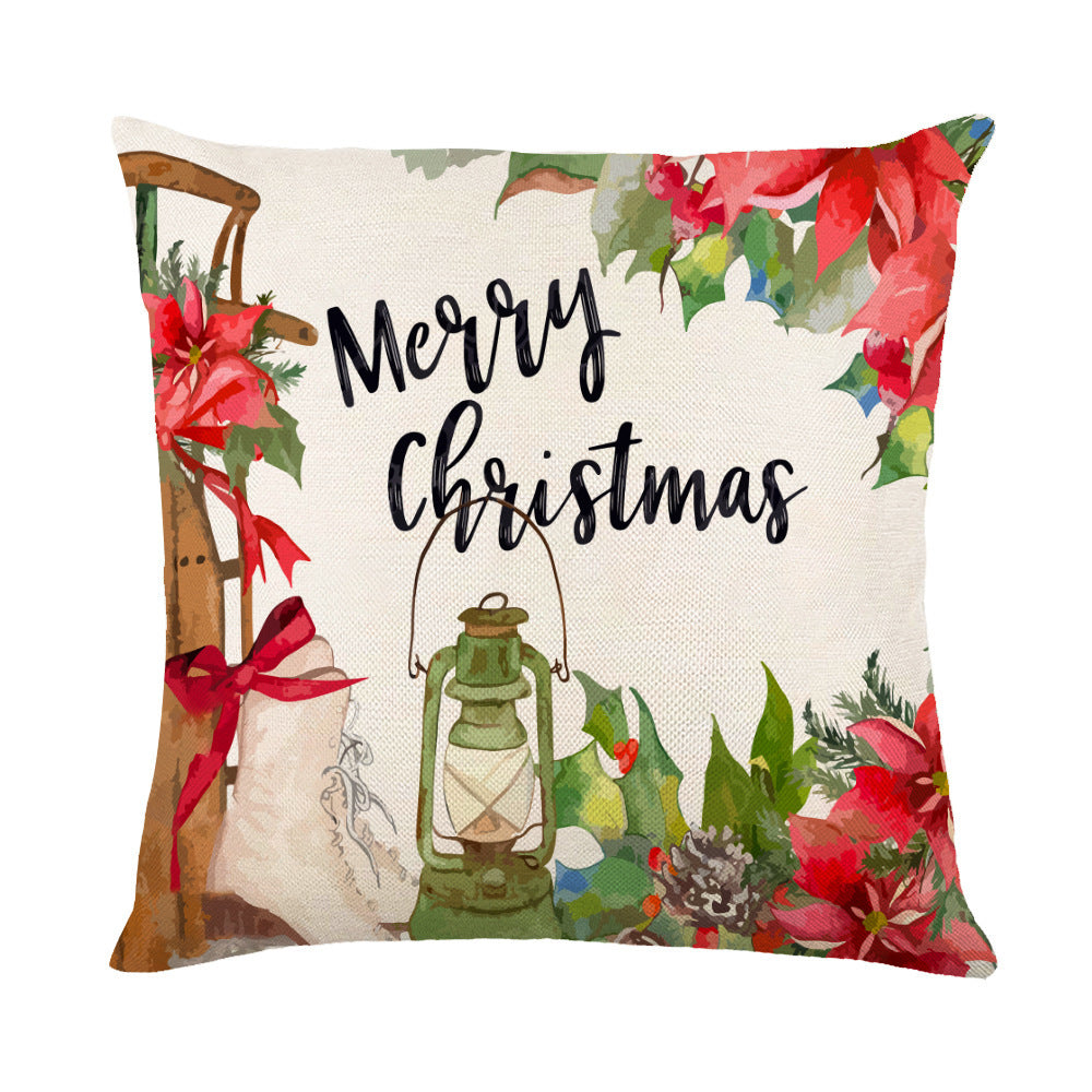 Christmas Decorations Pillow Covers Sofa Square Throw Pillow Cases Stamping Snowflake Waist Cushion Cover Home Bed Decor - SWAGYLE